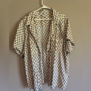 Shortsleeved button down camp shirt 4X. Hemp/linen shirt.